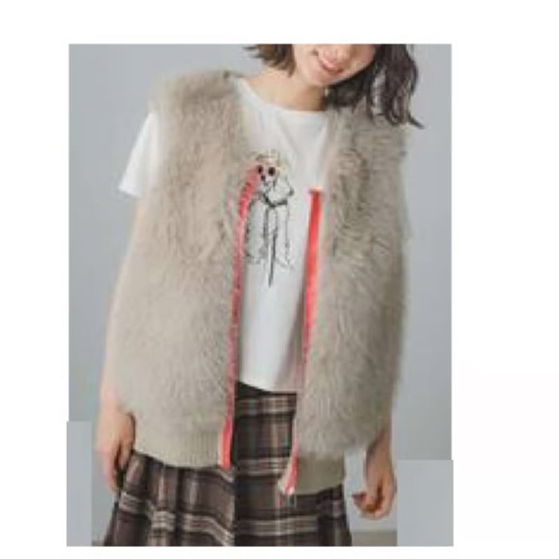 OHGA ファーベスト タグ付き新品 大阪ポップアップ先行 ￼2025AW新作 9/15 Instalive GALENA 2025aw ジップアップファーベスト 70052