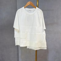 6/19Instalive 2026ss 裾プリーツドッキングTシャツ　9580605004