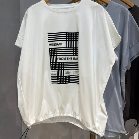 4/11 Instalive  2026ss  裾ドロスト付ロゴＴシャツ  95192603005