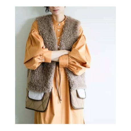 ◇人気セレクトショップ『marfa』レイヤードニットベスト せわしなく