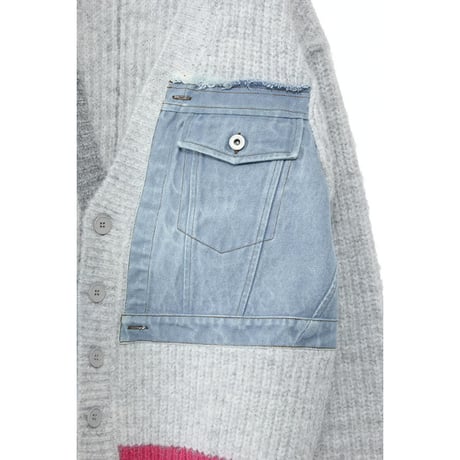 4/25 Instalive　AULA AILA　2026FW　DENIM COMBINATION CARDIGAN　1263-09036