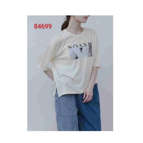 4/2、2/3　Instalive　Eimee Law2026ss　アニマルフォト＆刺繍ptメロウシアーTシャツ　84699