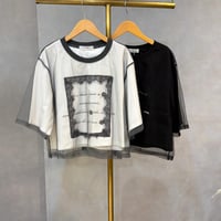 6/21 Instalive 2026ss チュールドッキングレースデザインTシャツ　9580605006