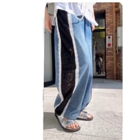 6/14、5/15、4/29、3/24　2/24 Instalive  サイドレースデニムパンツ　6-13070