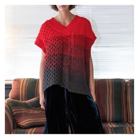 4/25 Instalive　AULA AILA　2026FW　2WAY GRADATION ARAN KNIT VEST　1263-09030
