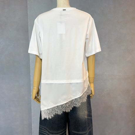 4/10、2/3Instalive　Eimee Law2026ss　アニマルフォト＆刺繡ptイレギュラーヘムレースTOPS
