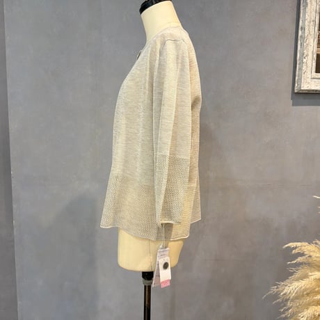 裾メッシュシアーカーディガン　81554604004