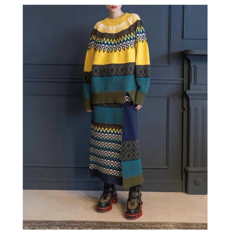 4/25 Instalive　AULA AILA　2026FW　NORDIC PATTERN KNIT SKIRT　1263-07038