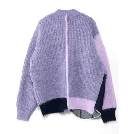 4/25 Instalive　AULA AILA　2026FW　DENIM COMBINATION CARDIGAN　1263-09036