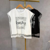 6/21 Instalive 2026ss 裾レースチュールドッキングTシャツ　9580605007