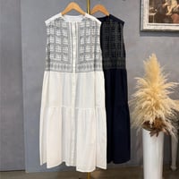 刺繍ノースリーブワンピース