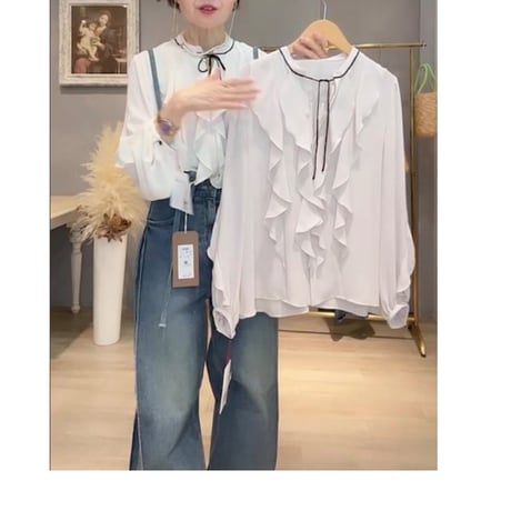 2/28 Insta live    お上品フリルリボンブラウス