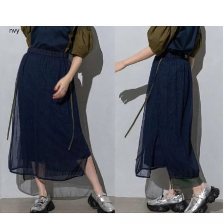 4/14 Instalive MARECHAL TERRE 2025SS 3rd COLLECTION 2Way Sheer Layered Skirt ZMT253SK202