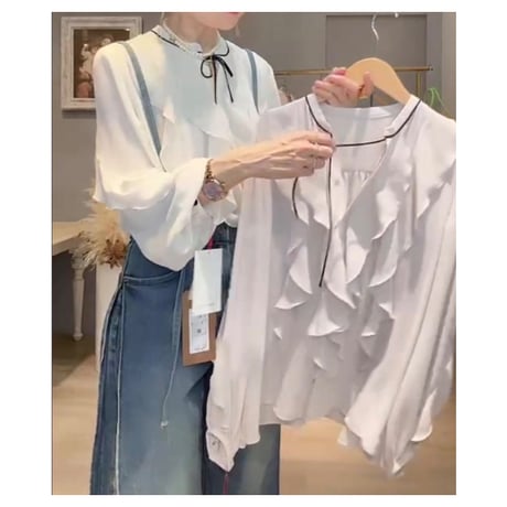 2/28 Insta live    お上品フリルリボンブラウス