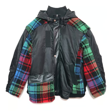 4/25 Instalive　AULA AILA　2026FW　CHECKED BOA COMBINATION BLOUSON　1263-01039