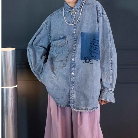 4/25 Instalive　AULA AILA　2026FW　GRAFFITI DENIM SHIRT　1263-04001