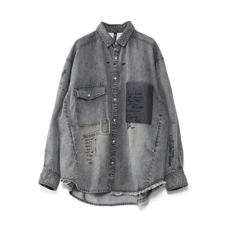 4/25 Instalive　AULA AILA　2026FW　GRAFFITI DENIM SHIRT　1263-04001
