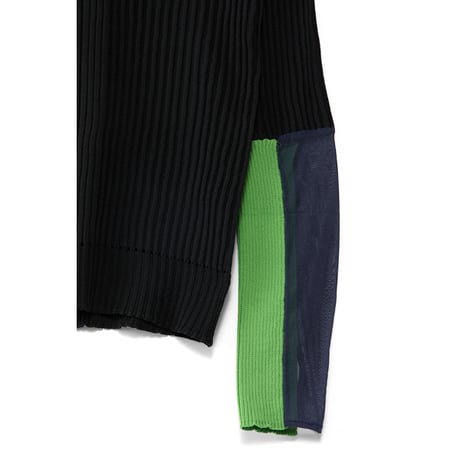 4/25 Instalive　AULA AILA　2026FW　COLOR BLOCK SHEER SLEEVE KNIT　1263-09014