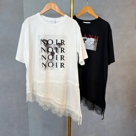 4/10、2/3Instalive　Eimee Law2026ss　アニマルフォト＆刺繡ptイレギュラーヘムレースTOPS