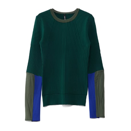 4/25 Instalive　AULA AILA　2026FW　COLOR BLOCK SHEER SLEEVE KNIT　1263-09014