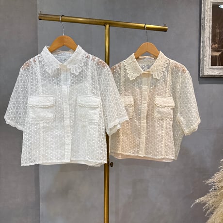 6/15、5/21 Instalive　刺繍シアーブラウス　5080605026