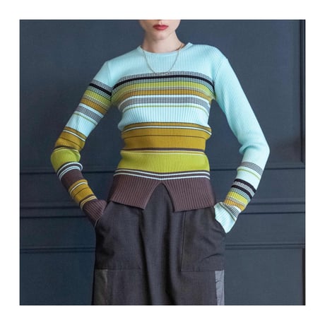 4/25 Instalive　AULA AILA　2026FW　ASYMMETRY BORDER RIB KNIT　1263-09032
