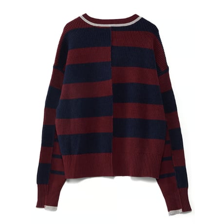 4/25 Instalive　AULA AILA　2026FW　COMBINATION GAUGE BORDER KNIT　1263-09040