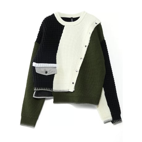 4/25 Instalive　AULA AILA　2026FW　COLOR BLOCK MILITARY KNIT PULLOVER　1263-09042