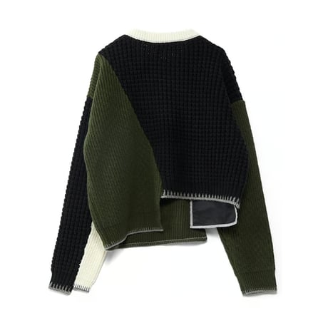 4/25 Instalive　AULA AILA　2026FW　COLOR BLOCK MILITARY KNIT PULLOVER　1263-09042