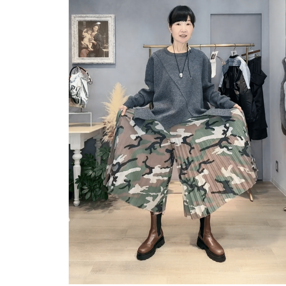 Michigan rag 猫柄　迷彩　カバーオール Michigan rag 猫柄 迷彩 カバーオール 【公式通販】