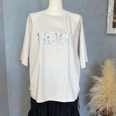 5/9 Instalive　ヴィンテージ柄ロゴTシャツ