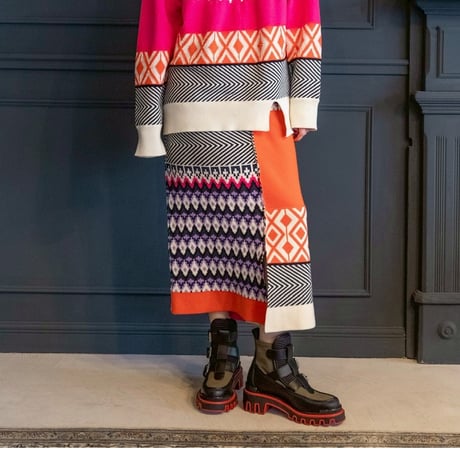 4/25 Instalive　AULA AILA　2026FW　NORDIC PATTERN KNIT SKIRT　1263-07038