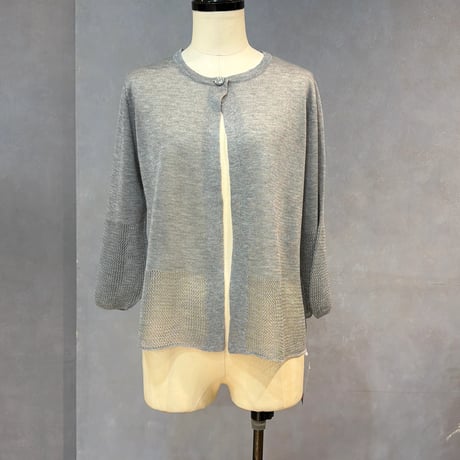 裾メッシュシアーカーディガン　81554604004