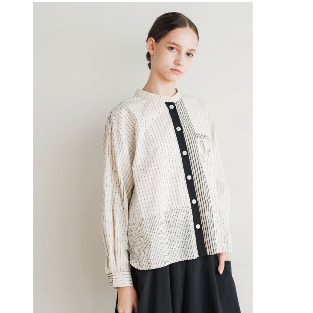 UNUSED 21AW ストライプカーデ 希少サイズ4 1/26 Instalive akane 2026ss 4ストライプシャツ 26158-477