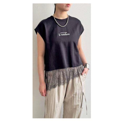 6/16  Instalive　LHELBIE　26SS　レースヘムロゴTシャツ　52332Z-2