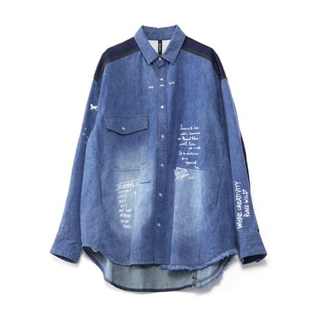 4/25 Instalive　AULA AILA　2026FW　GRAFFITI DENIM SHIRT　1263-04001