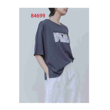 4/2、2/3　Instalive　Eimee Law2026ss　アニマルフォト＆刺繍ptメロウシアーTシャツ　84699