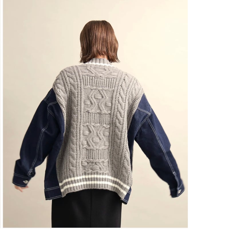 5/6 Instalive Mia 2025 Autumn ニット使いデニムジャケット 154