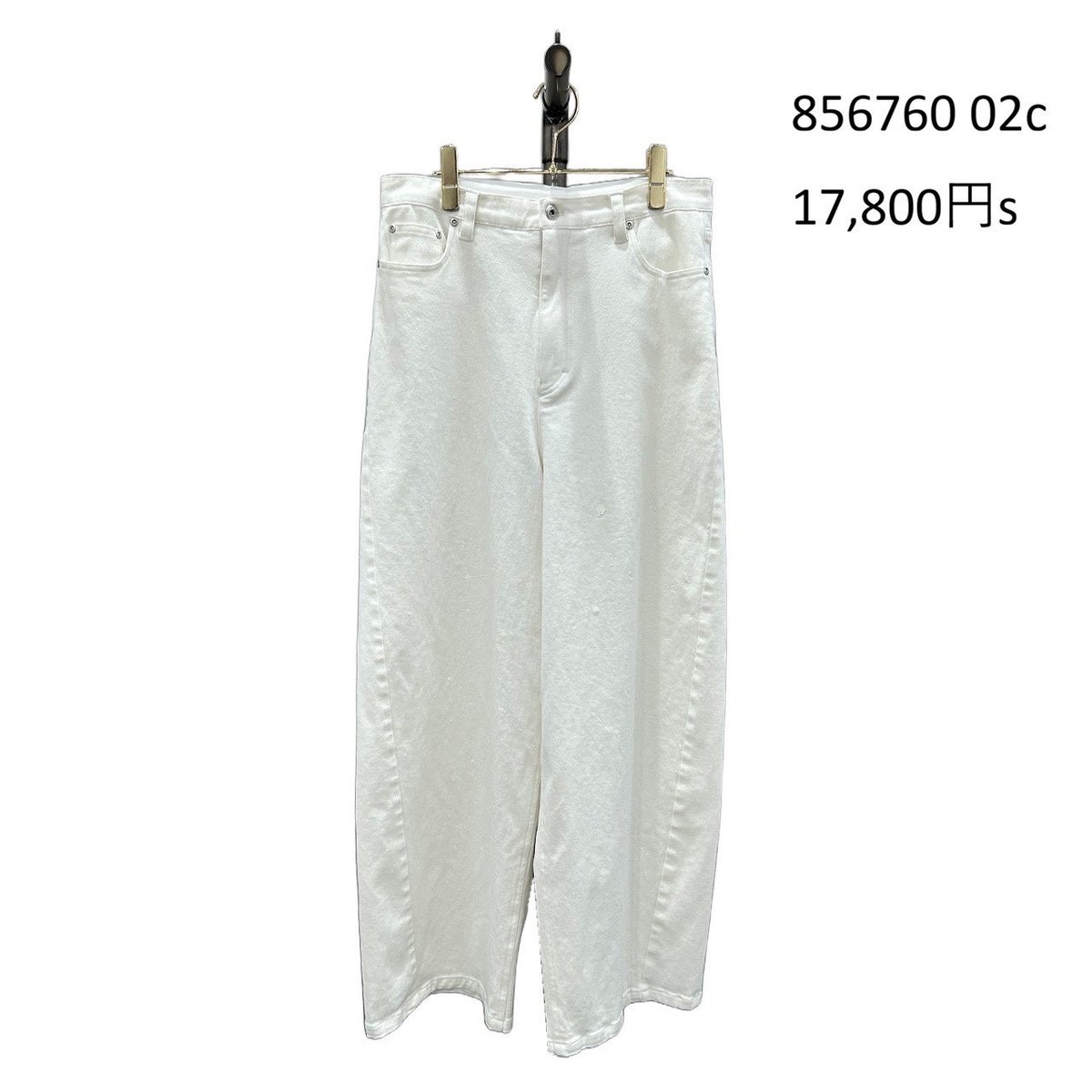 5/18 Instalive ayane 2026AW ホワイトデニムバレルレッグペイント加工