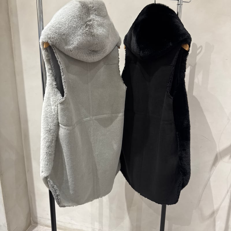 新品！異素材ダウンファーベスト 異素材MIXダウンファーベスト