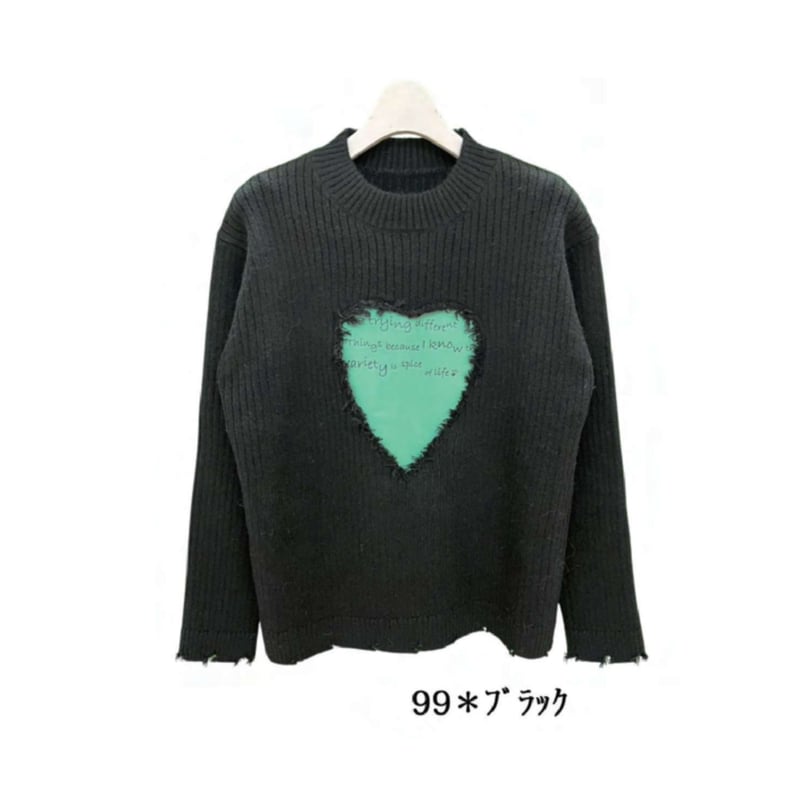 kaoyorinakami ハートロゴニット logo border knit / ロゴボーダーニット（ニット/セーター