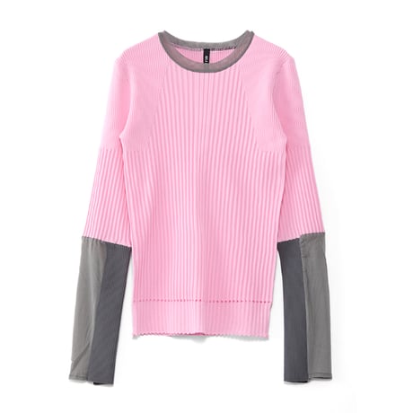 4/25 Instalive　AULA AILA　2026FW　COLOR BLOCK SHEER SLEEVE KNIT　1263-09014