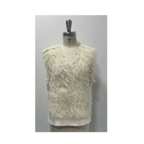 アダムエロペファー素材 ノースリーブベスト クリーム色新品 ADAM ET ROPÉ FEMME(アダム エ ロペ ファム) / 【洗える