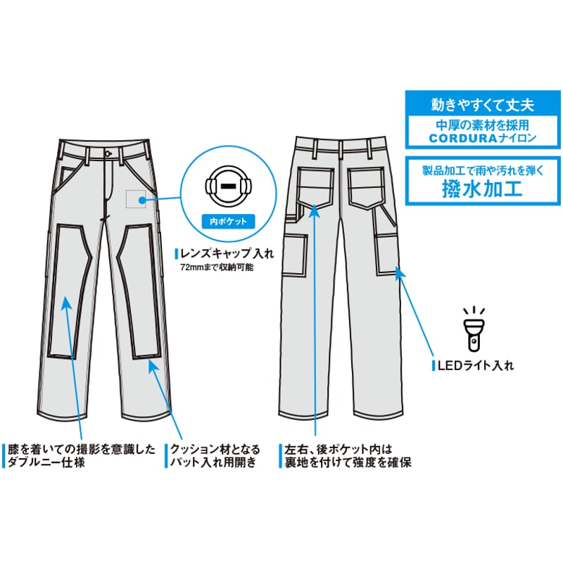 commission ダブルニー　ワークパンツ 超撥水加工ダブルニーワークパンツ | KOKUA（CABINET- ONLINE SHOP）