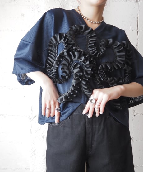 Remake Frilled Mesh Tee NV