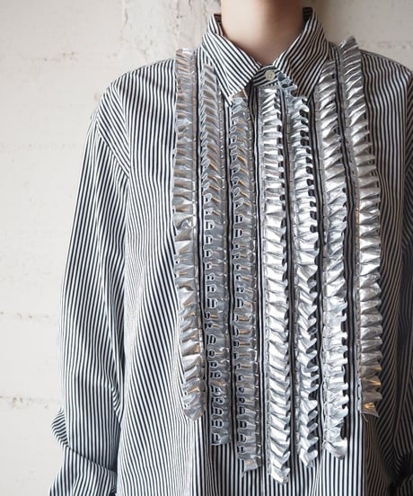 ORFEO MIX Frilled Shirt BKWH
