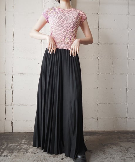 Flower Pattern Popcorn Blouse PI