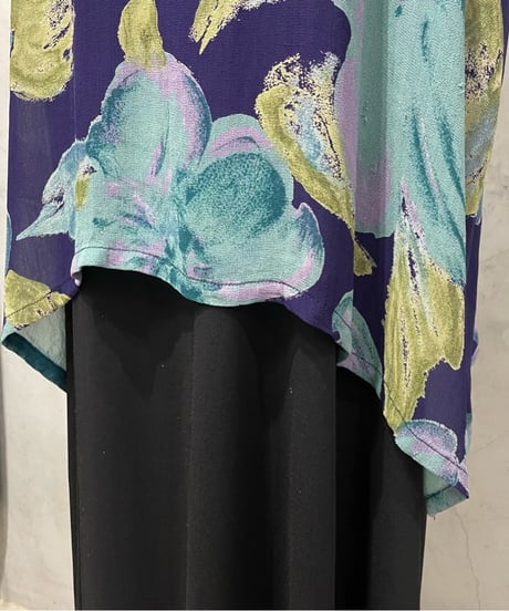 Flower Pattern Sheer Shirt PURGN