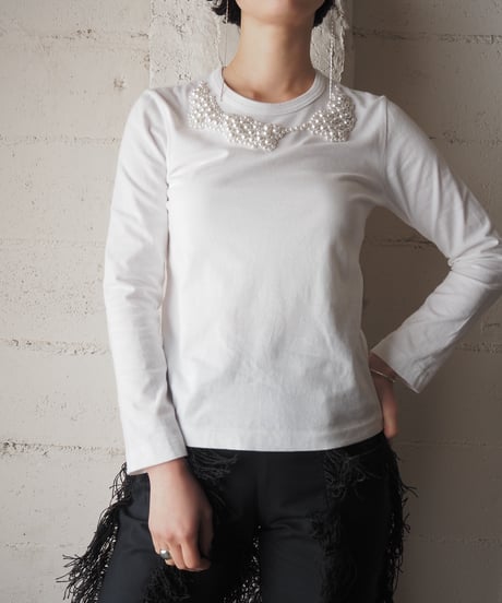 Comme des Garçons Jupe BY JACKIE Pearl Design Tee WH