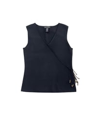 N/S Vneck Tassel Design Knit BK